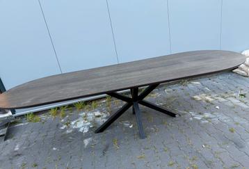 300 x 100 cm Eettafel / kantoor tafel eiken plat ovaal beschikbaar voor biedingen
