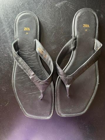 Zara leren slippers maat 39 beschikbaar voor biedingen