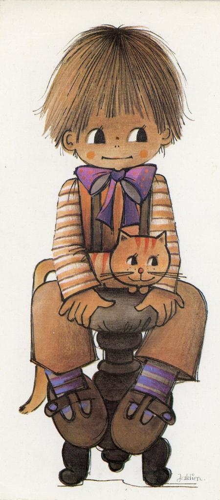 8 KINDERKAARTEN – Jaklien Moerman jaren zeventig (VK201), Verzamelen, Ansichtkaarten | Themakaarten, Ongelopen, 1960 tot 1980