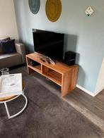 Massief Teakhouten tv meubel, Huis en Inrichting, Kasten | Televisiemeubels, Ophalen, Gebruikt, 100 tot 150 cm, Teakhout