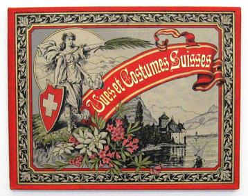 Vues et Costumes Suisses [c1880] Leporello Zwitserland Mode beschikbaar voor biedingen