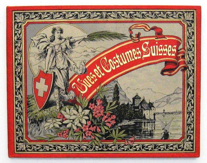 Vues et Costumes Suisses [c1880] Leporello Zwitserland Mode, Antiek en Kunst, Antiek | Boeken en Bijbels, Ophalen of Verzenden