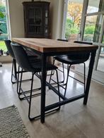 Hoge eettafel + 4 stoelen, Huis en Inrichting, Barkrukken, Ophalen, Gebruikt, 60 tot 90 cm, 4 krukken