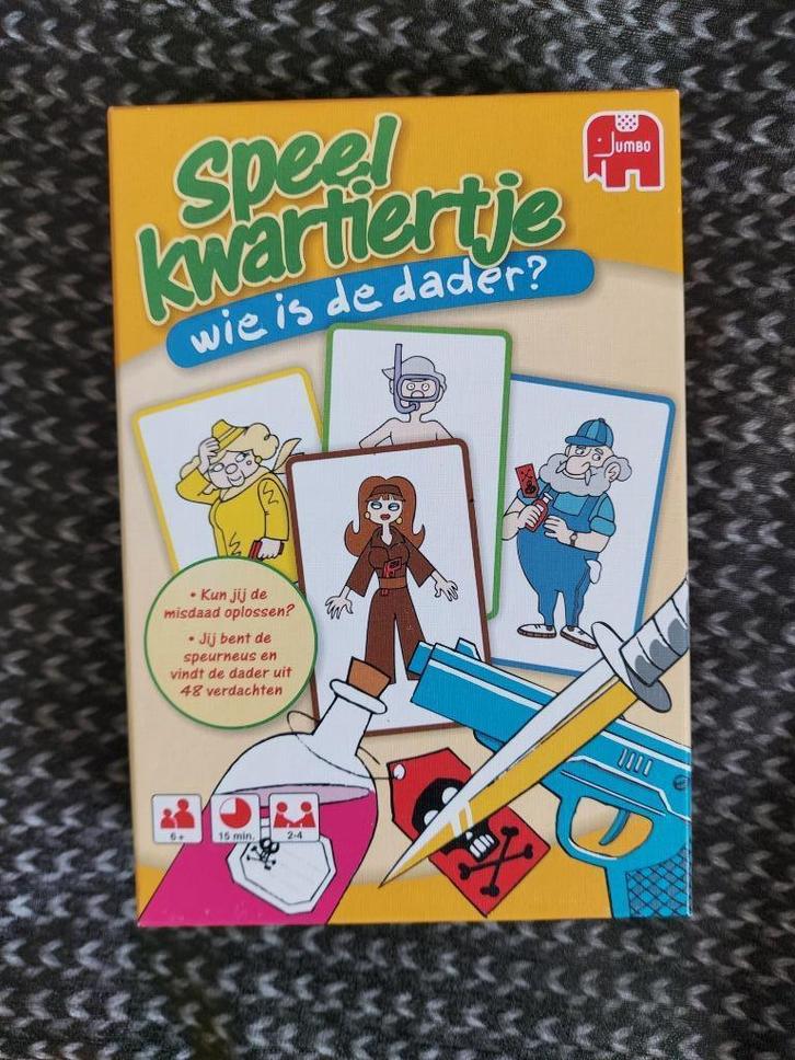 Speelkwartiertje - Wie is de dader?, Hobby en Vrije tijd, Gezelschapsspellen | Bordspellen, Gebruikt, Ophalen of Verzenden
