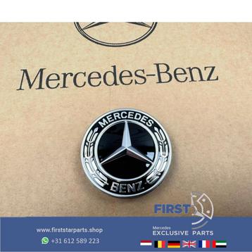 MOTORKAP LOGO ZWART EMBLEEM Mercedes A B C CLA GLA E GLC GLE beschikbaar voor biedingen