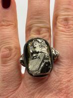 A382 Prachtige zilveren ring ruwe pyriet maat 16,75, Ophalen of Verzenden, Zilver, Ring, Met edelsteen