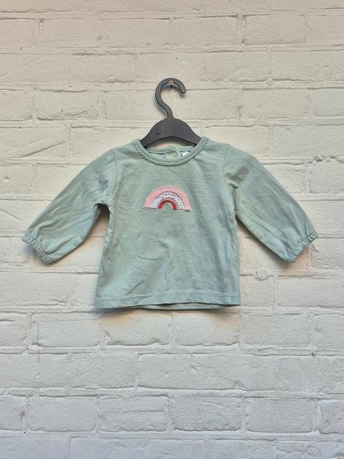 Maat 62 • Zeeman • Lichtgroene longsleeve rainbow, Kinderen en Baby's, Babykleding | Maat 62, Zo goed als nieuw, Meisje, Ophalen of Verzenden