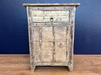 Nachtkast Sundar Wit 48 X 33 X 69 cm industriele look, Nieuw, Ophalen of Verzenden, 45 tot 65 cm, 70 cm of meer