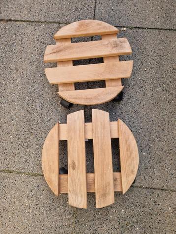 Plantenbak Trolley Hout - 2 stuks beschikbaar voor biedingen