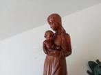 Houten Mariabeeldje(Madonna met kind).Houtsnijwerk, Ophalen of Verzenden
