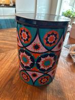 Vintage metalen trommel met patroon, Ophalen of Verzenden, Gebruikt, Metaal, Minder dan 50 cm