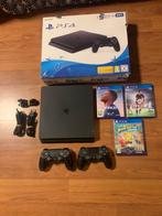 Playstation 4 Slim 500GB in Doos + 2 Controllers & 3 Games!, Ophalen of Verzenden, Zo goed als nieuw, Met 2 controllers, Slim