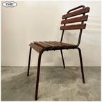 Vintage industriele terrasstoel stoelen stoel Stapelbaar, Ophalen, Gebruikt, Bruin, Nb