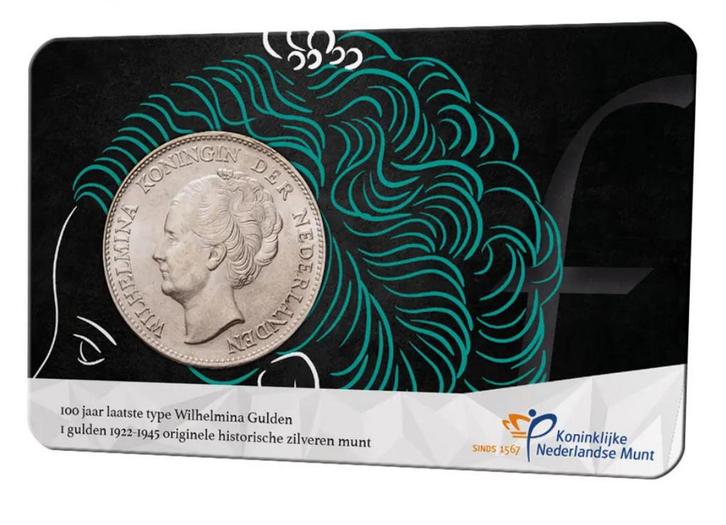 Wilhelmina Gulden 1931 Coincard - 100 Jaar!, Postzegels en Munten, Munten | Nederland, Losse munt, 1 gulden, Koningin Wilhelmina