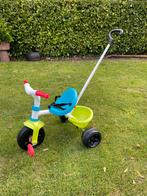 Smoby driewieler, duwstang,  riemtje en verstelbaar zadel, Ophalen of Verzenden, Zo goed als nieuw, Duwstang