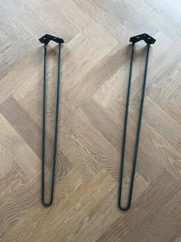 Stalen 2x Tafelpoten / Bureaupoten - Metaal Zwart beschikbaar voor biedingen