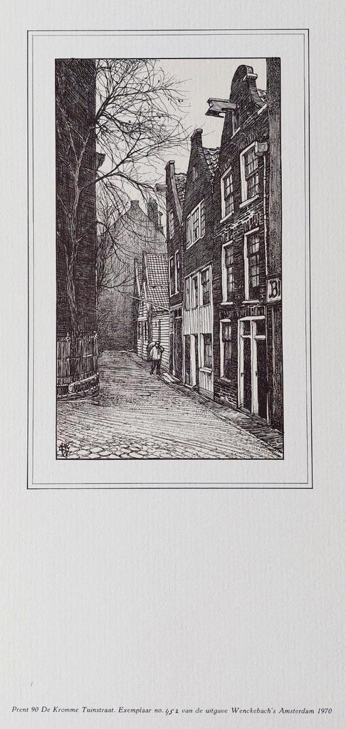 Amsterdam ... 750 jaar ... Kromme Tuinstraat ..., Antiek en Kunst, Kunst | Etsen en Gravures, Ophalen of Verzenden