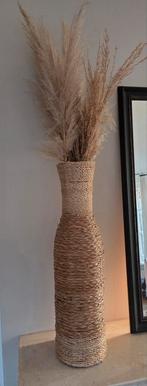 Rieten vaas met pampasgras, Huis en Inrichting, Overige materialen, Overige kleuren, 50 tot 75 cm, Ophalen of Verzenden