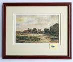 Aquarel "Plasgezicht met boerderij" door H.J. Plettenburg, Antiek en Kunst, Ophalen of Verzenden