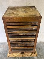 UNIEK Antieke LADEKAST KNUTSELKAST 14 laden, 3 met letters, Ophalen, Gebruikt, Industrieel Grafisch, 5 laden of meer