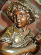 zamak visser jongetje, Antiek en Kunst, Antiek | Koper en Brons, Ophalen of Verzenden