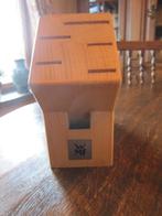 WMF houten messingblok - voor 5 messen en schaar, Verzenden, Gebruikt