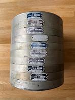 10 Laboratorium zeven Test sieve zeef en deksel, Ophalen of Verzenden, Gebruikt