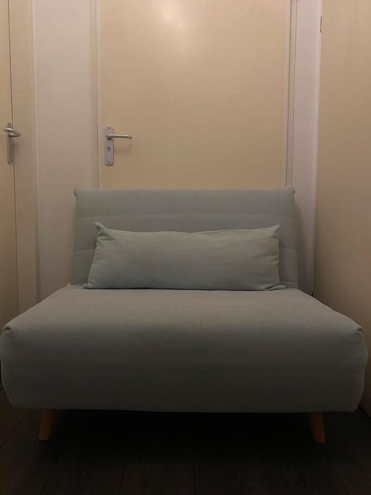 Uitklapbaar bankje 103cm, Huis en Inrichting, Slaapkamer | Slaapbanken, Zo goed als nieuw, 190 cm of minder, Tweepersoons, Blauw