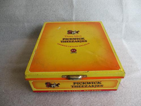 Winkelblik van Douwe Egberts Pickwick Theezakjes, Verzamelen, Blikken, Gebruikt, Koffie, Douwe Egberts, Ophalen of Verzenden