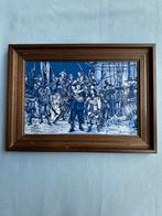 Delfts Blauw Tegeltableau "De Nachtwacht", Antiek en Kunst, Kunst | Schilderijen | Abstract, Ophalen of Verzenden