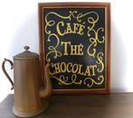 Vintage reclame bord Café / Thee / Chocola / Parijs / koffie, Ophalen of Verzenden, Zo goed als nieuw, Reclamebord