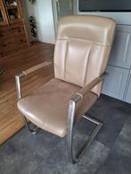 eetkamerstoelen echt leer, Huis en Inrichting, Fauteuils, Minder dan 75 cm, Leer, Ophalen of Verzenden, Zo goed als nieuw