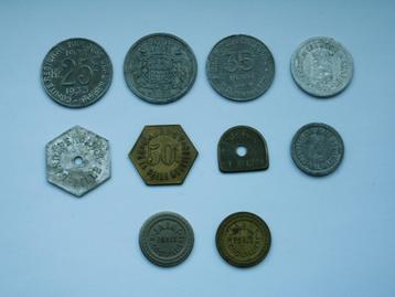 Frankrijk.  Mooi lotje van 10 verschillende Tokens/Jetons beschikbaar voor biedingen