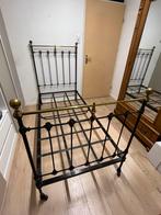 Antiek engels bed., Huis en Inrichting, Slaapkamer | Bedden, Ophalen, 90 cm, Eenpersoons, Zwart