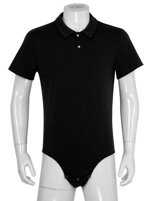 Zwarte heren romper met kraag / volwassenen drukkruis luier, Kleding | Heren, Ondergoed, Nachtkleding, Zwart, Verzenden