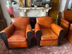 Nieuw !! 2 x schapen leren lounge atelier model moustache !!, Huis en Inrichting, Ophalen