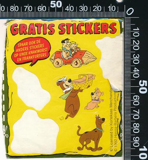 Sticker: Unox - Gratis stickers (Incompleet), Verzamelen, Stickers, Zo goed als nieuw, Strip of Tekenfilm, Verzenden