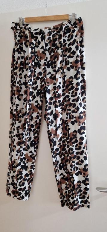 Studio Anneloes broek travelstof panter zwart bruin LARGE  beschikbaar voor biedingen