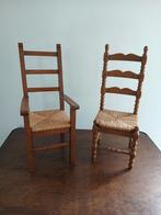 2 Antieke Sample Miniatuur stoelen handgemaakt, Verzenden