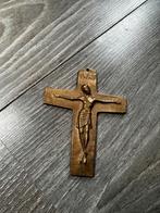 Oude bronze hanger kruis vintage antieke Jezus, Ophalen of Verzenden