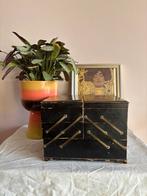 Antieke houten naaidoos fourniture doos, Antiek en Kunst, Verzenden