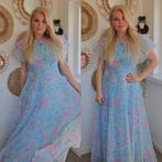Vintage maxi chiffon jurk romy Boomsma Laura Ashley Gunne Sa, Maat 38/40 (M), Ophalen of Verzenden, Zo goed als nieuw, Vintage