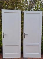 2 witte deuren stomp paneeldeuren 2 vakken 77.5 x 200.5, Doe-het-zelf en Verbouw, Deuren en Horren, 80 tot 100 cm, Zo goed als nieuw