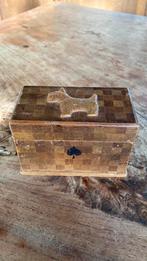 Houten speelkaarten kaarten doosje box met Westie hondje, Ophalen of Verzenden, Zo goed als nieuw, Speelkaart(en)