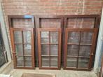 4 Hard houten Kozijnen met Dubbel Glas, Ophalen, Gebruikt, Gevelraam of Ruit
