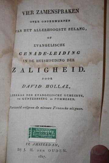 David Hollaz - Evangelische genade-leiding (1827)  beschikbaar voor biedingen