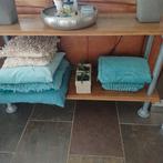 Petrol blauw/groene kussens en dekentjes + meer accessoires, Ophalen, Blauw, Vierkant