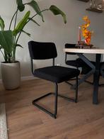 Eetkamerstoelen teddy stof zwart, Huis en Inrichting, Stoelen, Ophalen, Zwart, Zo goed als nieuw, Vier