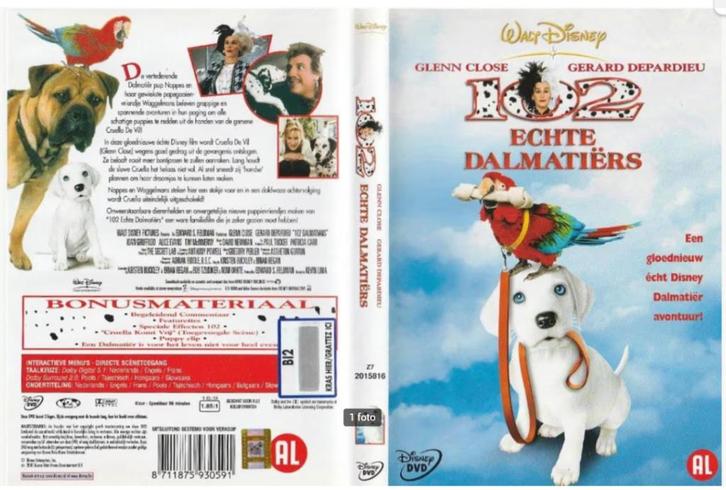 102 ECHTE DALMATIËRS**, Cd's en Dvd's, Dvd's | Kinderen en Jeugd, Zo goed als nieuw, Avontuur, Alle leeftijden, Ophalen of Verzenden