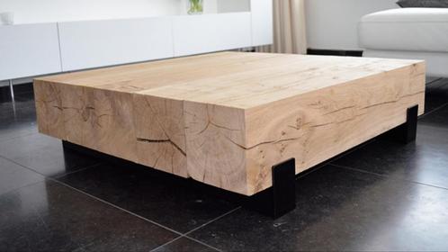 Salontafel eiken balken, Huis en Inrichting, Tafels | Salontafels, Nieuw, Minder dan 50 cm, 50 tot 100 cm, 100 tot 150 cm, Rechthoekig